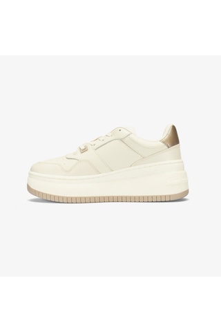Tommy Hilfiger Tommy Jeans Retro Basket Flatform Kadın Bej Sneaker Düz En0en02607 Bej