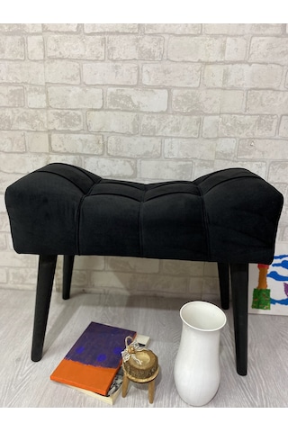 puf , siyah ,puf  ahşap  ayak çima dikiş spor modern tasarım şık