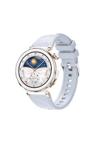 Mobilteam Huawei Watch Gt5 Pro 42mm Uyumlu Krd-129 Silikon Kordon Strap Kayış-buz Mavi