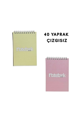 A6 Spiralli Notebook Defter 40 Yaprak 4'lü Tamamı Çizgisiz