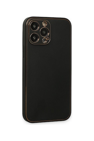 Newface - 527 - Apple iPhone Uyumlu 14 Pro Kılıf Coco Deri Silikon Kapak - Kmrsfres - - Siyah