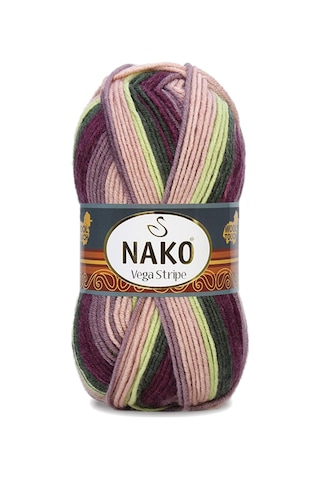 5 Adet Vega Stripe Premium Akrilik El Örgü İpi Yünü No: 82414 RYL-NWNKVS82414-5
