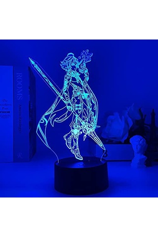 Reedark Anime Figürlü Kumandalı Gece Lambası - Gündüz Ve Gece Kullanıma Uygun Işıklı Dekoratif Aydınlatma Şeffaf