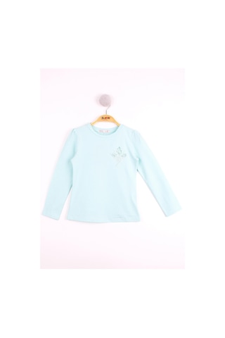 Toontoy Kids Toontoy Kız Çocuk Göğsü Çiçek Nakışlı T-shirt Beyaz