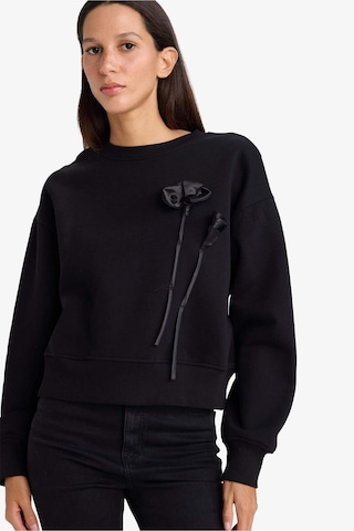 Defacto Boxy Fit Bisiklet Yaka Aplike Kalın Sweatshirt G7007ax25wnbk81 Siyah-bk81