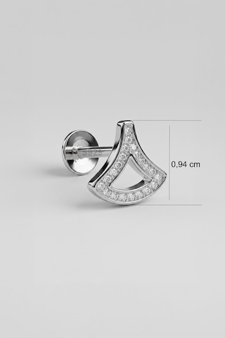 Deniz İkonu 18 Ayar Beyaz Altın Kaplama Gümüş Flat-lobe Piercing