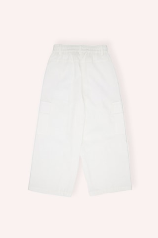 Kız Çocuk Beli Lastikli Bol Paça Ekru Pantolon 16246184