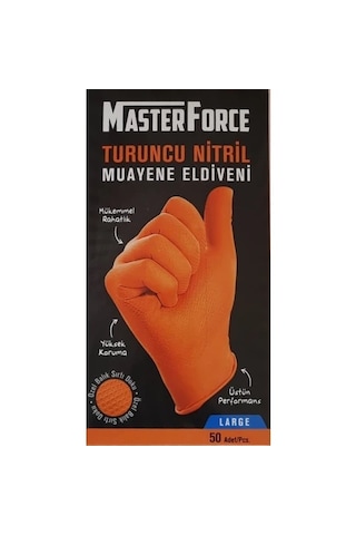 Has-pet Masterforce Turuncu Nitril Eldiven 50 Li - M,l,xl Beden