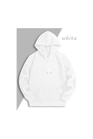 Nevermind Oversize Hoodie Grafik El Çizimi Baskılı Unisex Kapüşonlu Sweat Beyaz