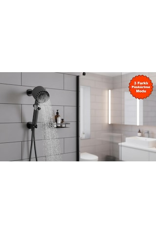 Luxe Hydroturbo 3 Mode Duş Başlığı Filtreli, Kireç Önleyici, Yüksek Basınçlı Masaj Çok Renkli