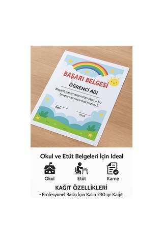 A4 230 Gr Amerikan Bristol Sertifika Kağıdı 100 Lü Paket