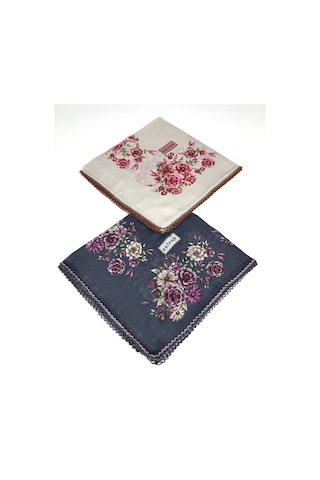 Eripek 2'li Paket Oyalı Pamuk Yazma 6595 Füme-taş