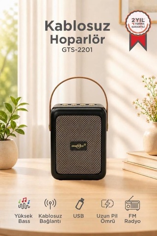 Özel Seri Bluetooth Speaker Kablosuz Hoparlör Gts-2201 Siyah Mini Seyahat Eğlence