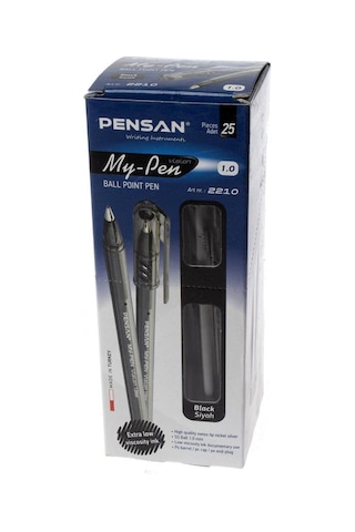 Pensan 2210 My-Pen Tükenmez Kalem 25'li Siyah