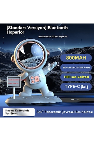 Bluetooth Atmosfer Astronot Kablosuz Usb Hoparlör Hıfı Ses Kalitesi