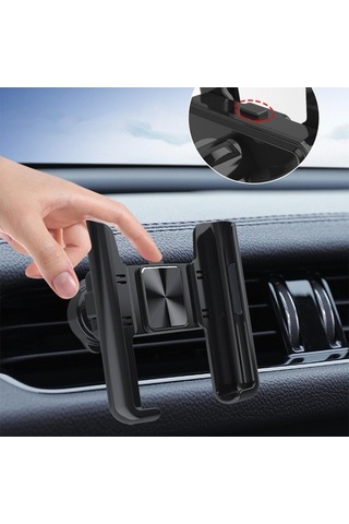 Trendooze Homyl Havalandırma Teleskopik Araç Kanca Siyah Telefon Takviyesi