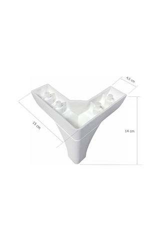 Eymenyapimarket Bella Lükens Ayak Mobilya Koltuk Çekyat Ayağı 14 Cm Beyaz