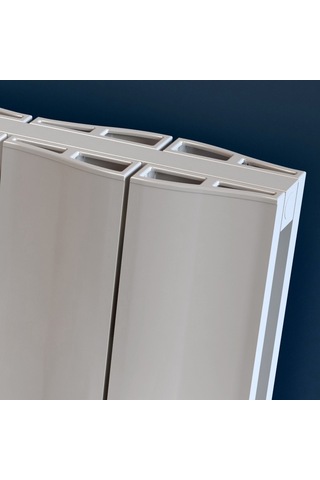 Lojimax Alüminyum Çift Panel Dikey Radyatör Amazonite Double 1800x204mm 2 Dilim Dokulu Beyaz 931 W Yüksek Isıl Güç