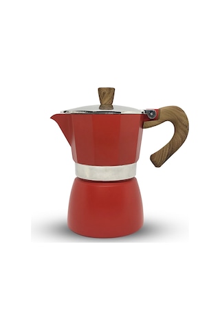 Horecamark Aluminyum Moka Pot 6 Kupa Siyah 3 Cups Moka Pot