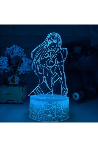 Anime Lambası 3d Gece Lambası Darling İn The Franxx Zero İki Figürlü Gece Lambası Dokunmatik 7 Renk Uzaktan Kumanda 16 Renk Değişimi Çok Renkli