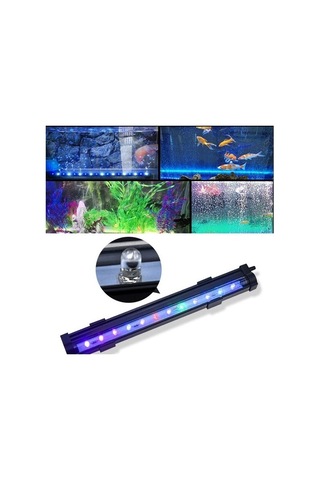 Silkroadselect Longbangdian Shop Kırmızı Stil Akvaryum Işığı Led Renkli Akvaryum Işığı Uzaktan Kumanda Rengi Değişen Dalış Balık Tankı Lambası Tank Işıkları Renkli