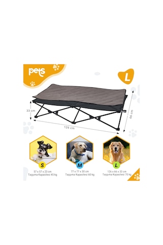 Kingcamp Pets Sedum L Katlanır Köpek Yatağı Siyah