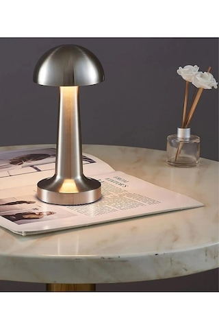 Lizbon 3 Işık Renkli Şarjlı Dim Edilebilir Masa Lambası Silver