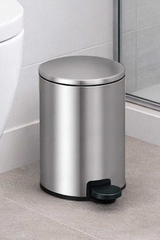 Primanova Cigo 3 Lt Banyo Mutfak Ofis Çelik Çöp Kovası - Metalik Inox