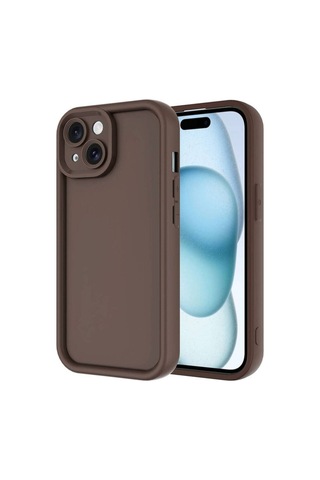 Apple Uyumlu iPhone 14 Kılıf Kamera Korumalı Zore Ananas Kapak Kahverengi