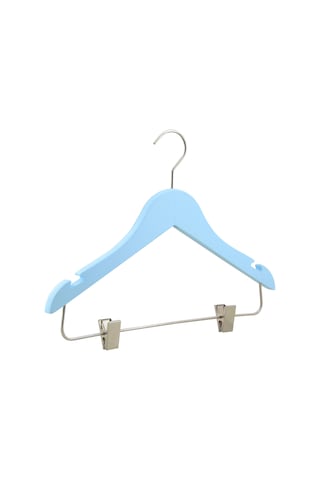 Nyn Ahşap 3-7 Yaş Mandallı Çocuk Askısı Mavi Renk 4 Adet