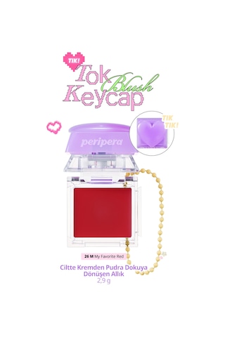 Ciltte Kremden Pudra Dokuya Dönüşen Allık Perıpera Tok Blush Keycap 26 My Favorite Red