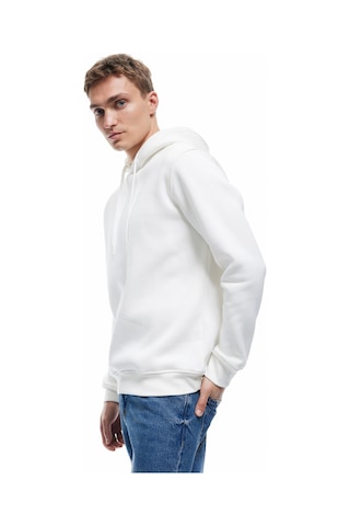 Koton Şardonlu Uzun Kollu Basic Kapşonlu Sweatshirt Beyaz 7wam70001mk