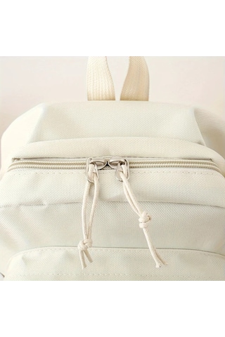 Honeybeeshop Beyaz Sarkıt Desenli 5li Kanvas Okul Sırt Çantası Seti Büyük Kapasiteli