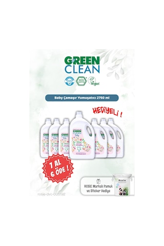 Green Clean Baby Çamaşır Yumuşatıcı 2750 Ml 7 Al 6 Öde Ve Rosie Hediye