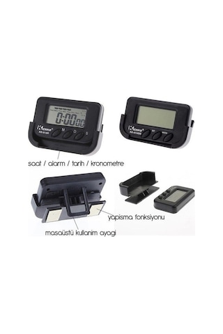 River World Ev Ve Araç Tipi Dijital Saat Kronometreli Alarmlı Pill