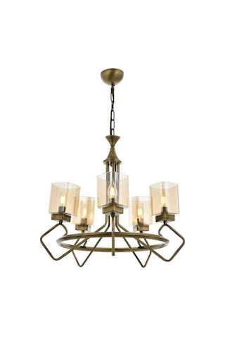 Avonnı Av601355e Eskitme Kaplama Avize E27 Metal Dekoratif Salon Aydınlatma Af3-3793 - Teşhir Bronz