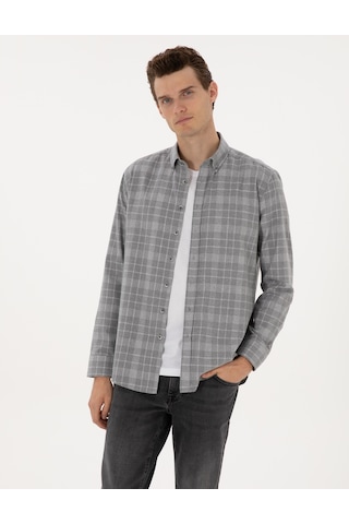 Pierre Cardin Erkek Gri Gömlek Desenli 50312371-vr024 Gri