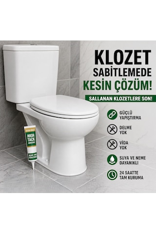 High Tack Güçlü Yapıştırıcı Klozet Sabitleme, Seramik Yapıştırıcı, Delmeden Montaj, Ultra Tutucu Ml-60 Ml