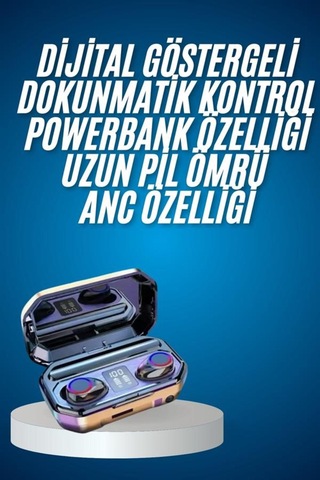 Yeni Nesil Bluetooth Kulaklık Uzun Pil Ömrü El Fenerli Dijital Şarj Göstergeli - Diğer