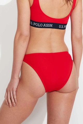 U.S. Polo Assn. Kadın Kırmızı Ince Kenar Bikini Alt Kırmızı