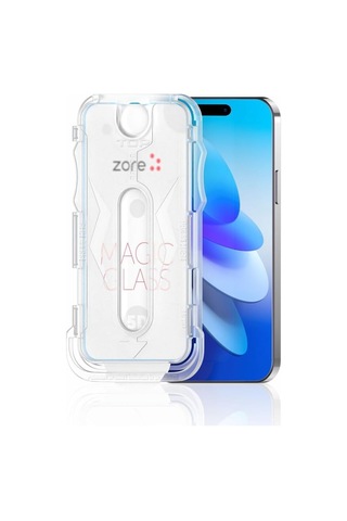 Apple İle Uyumlu İphone 16 Pro Max Kolay Uygulama Aparatlı 5d Magic Glass Cam Ekran Koruyucu Şeffaf