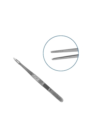 Barışhan Medikal Dikiş Atma Penset 4.7 İnç Küçük Boy Gri 12.5cm Dikiş Eğitim Materyali