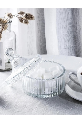 Kristal Cam Şekerlik Lokumluk 250ml Çap11cm