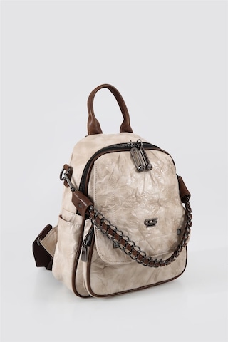 Ççs 17635 Kadın Omuz Ve Sırt Çantası Kırık Beyaz