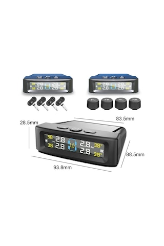 Otomotiv Tpms Dört Lastik Basınç Monitörü, Şartname: Sesli Versiyon Harici Sensör İngilizce