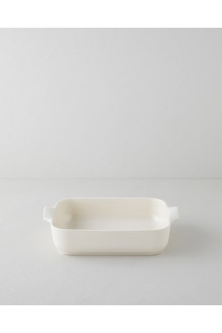 English Home Hecha Seramik Dikdörtgen Fırın Kabı 32 Cm Krem Krem