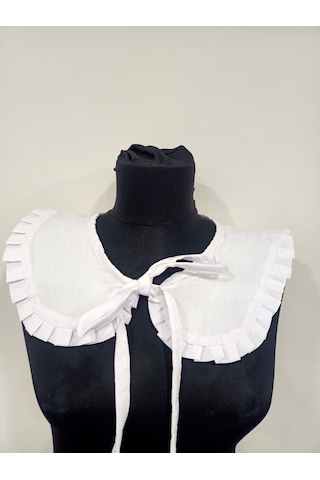 Kadın Fırfır Detay Gömlek Yaka Beyaz