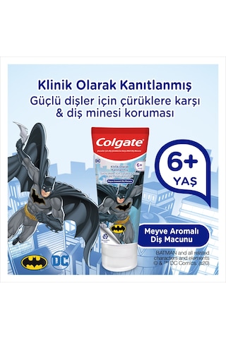 Colgate Batman Çürüklere Karşı Etkili Meyve Aromalı Çocuk Diş Macunu 75 ML + Diş Fırçası
