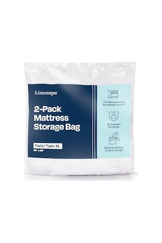 Linenspa Yatak Saklama Çantası, King Size, Şeffaf Plastik, Taşıma Ve Depolama İçin, 2&apos Li Paket Açık Antrasit