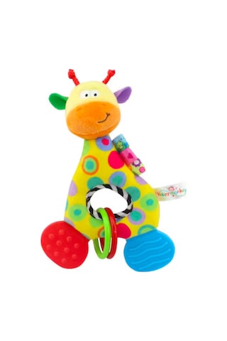 Zürafa Bebek Diş Kaşıyıcı Özellikli Çıngırak Peluş Oyuncak Ötmeli Karışık Renkler